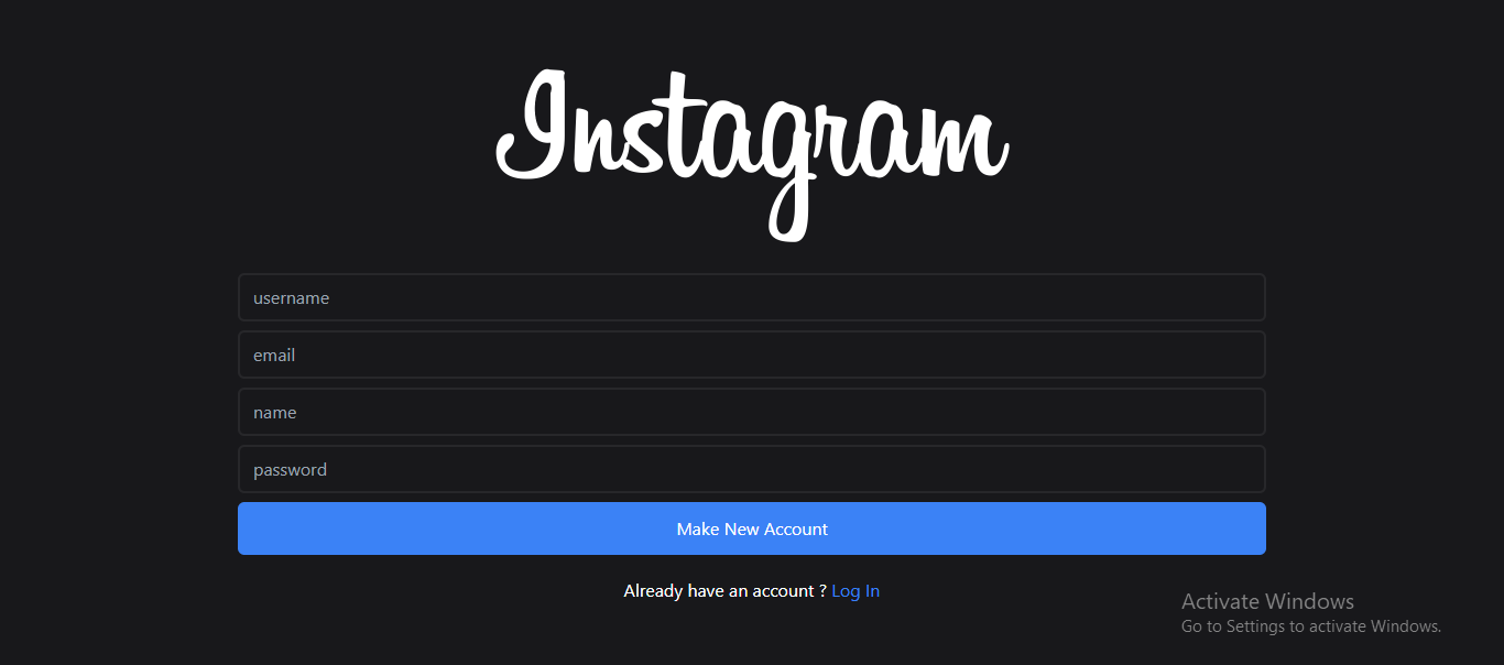 INSTAGRAM BACKEND CLONE (EJS FRONTEND)